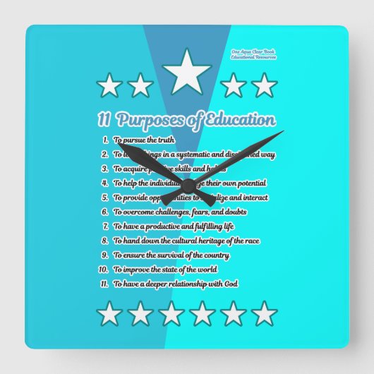 11 Zweck der Bildung Quadratische Wanduhr (Vorderseite)