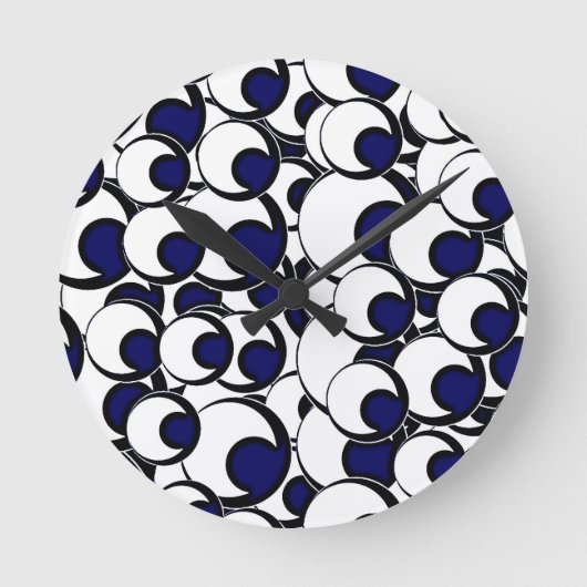 11eyeballs EYEBALLS EYEBALLS BLACK BLUE IRIS WHITE Runde Wanduhr (Vorderseite)