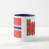 11ox weiße/blaue Wecker-Tasse Norwegen u. Flagge Tasse (Zentrum)