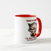 11oz Akzente Tasse "Touch mein Kaffee" Cat Tasse (VorderseiteRechts)