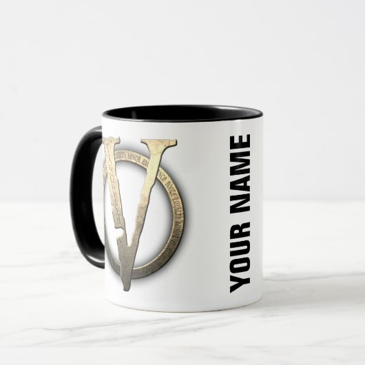 11oz CUSTOM "V" Kaffee Tasse (Vorderseite Links)