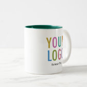 11oz Green Inner Coffee Tasse mit Firmenlogo (VorderseiteRechts)