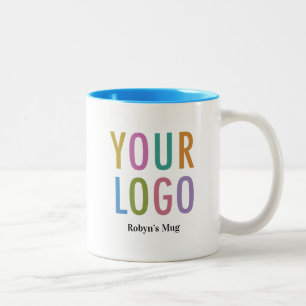 11oz Light Blue Inner Coffee Tasse Name Company Lo