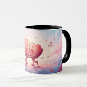 11oz Mug Kissing Hearts “Love Notes” Cute mug Tasse (VorderseiteRechts)