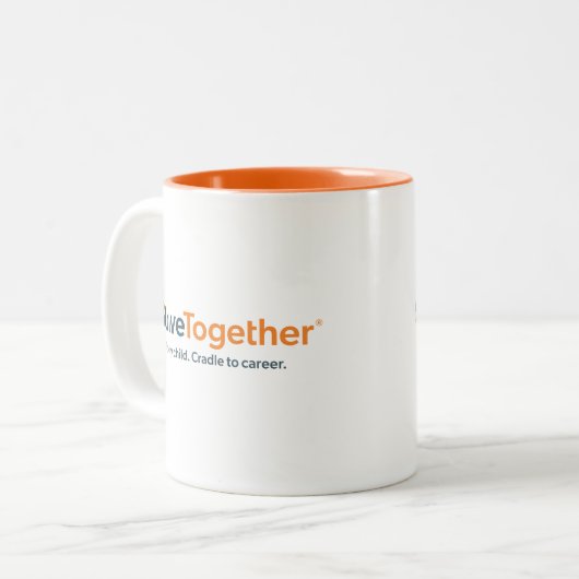11oz Mug - Orange Interior Zweifarbige Tasse (Vorderseite Links)