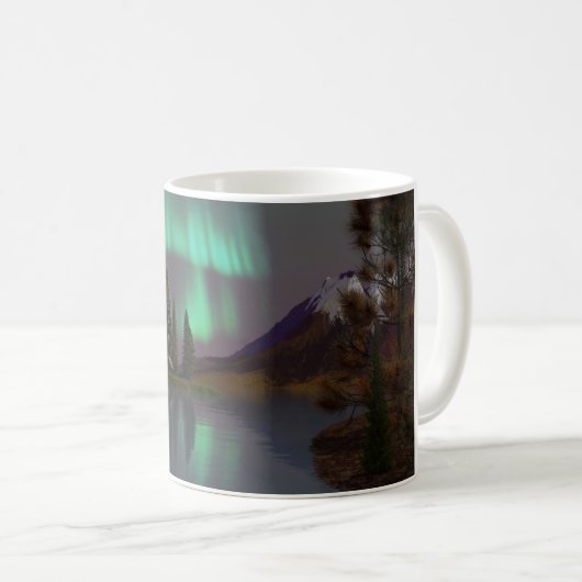 11oz mug with "Aurora Halo" image Kaffeetasse (VorderseiteRechts)