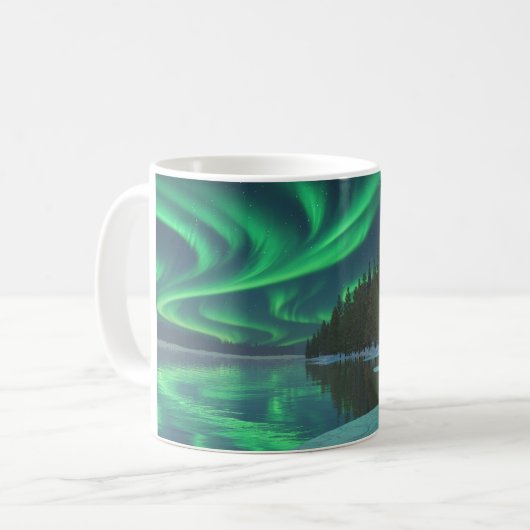 11oz mug with "Winter Lights (2025)" image Kaffeetasse (Vorderseite Links)