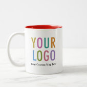 11oz Red Inner Coffee Tasse mit Name & Firmenlogo (Links)