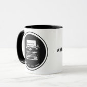 11oz Schwarz/Schwarze Tasse (Vorderseite Links)