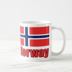 11oz weiße Porcelan Tassen-Flagge/Norwegen Kaffeetasse