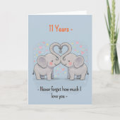 11th anniversary Elephants never forget Karte (Vorderseite)