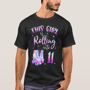 11th Bday Rolling in 11 Geburtstag Girl Roller Ska T-Shirt