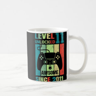 11th Birthday Gift Level 11 Unlocked Awesome 2011  Kaffeetasse