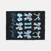 11th Birthday Girl Blue Toile Coquette Bow 11 Year Fleecedecke (Vorderseite (Horizontal))