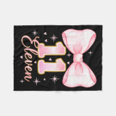 11th Birthday Girl Coquette Bow Its My Eleven Birt Fleecedecke (Vorderseite (Horizontal))