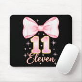 11th Birthday Girl Coquette Bow Its My Eleven Birt Mousepad (Mit Mouse)