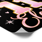 11th Birthday Girl Coquette Bow Its My Eleven Birt Poster (Ecke)