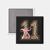 11th Birthday Girl Nk Coquette Bow Leopard 11 Year Magnet (Vorderseite/Rückseite)