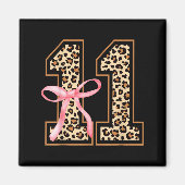 11th Birthday Girl Nk Coquette Bow Leopard 11 Year Magnet (Vorne)
