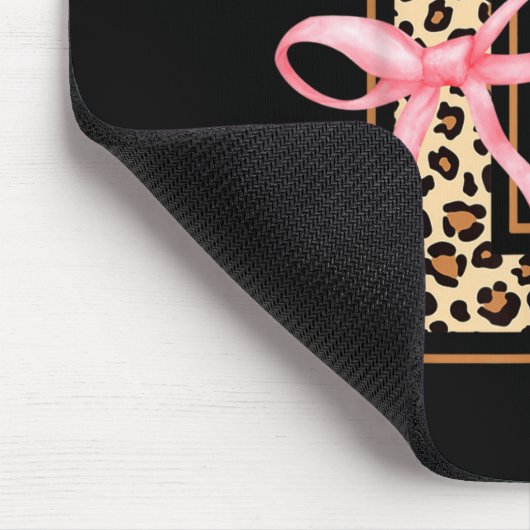 11th Birthday Girl Nk Coquette Bow Leopard 11 Year Mousepad (Ecke)
