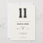 11th Birthday Invitation - Minimal Sport Style Einladung (Vorderseite)
