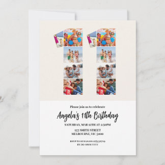 11th Birthday Invitation - Number 11 Einladung