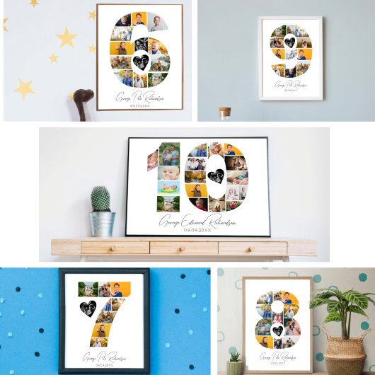 11th Birthday Photo Collage Poster Keepsake