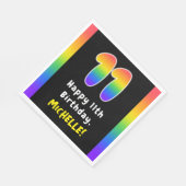 11th Birthday: Rainbow Spectrum # 11, Custom Name Serviette (Ecke)