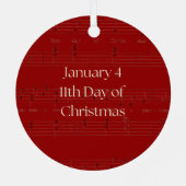 11th Day of Christmas Eleven Pipers Piping Ornament Aus Metall (Rückseite)