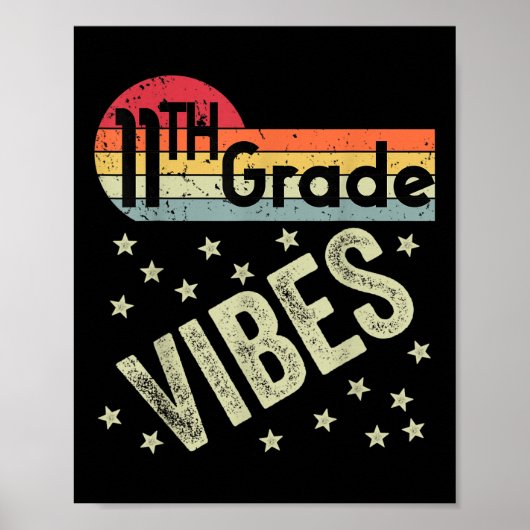 11th Grade Vibes Shirt Retro 80s Teacher Kids Back Poster (Vorne)