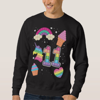 11th Magical Poppin Birthday Unicorn Popits 11 Pop Sweatshirt