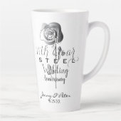 11th Steel Wedding Anniversary Silvery Rose  Milchtasse (Rechts)
