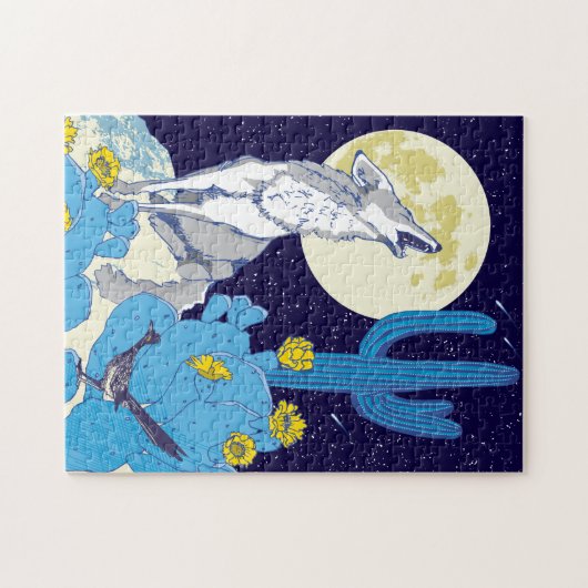 11x14 Howling Coyote Puzzle für Colorblinde (Horizontal)