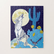 11x14 Howling Coyote Puzzle für Colorblinde