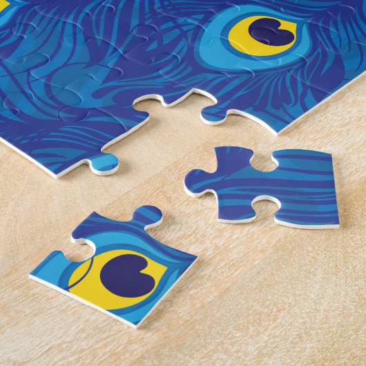 11x14 Hübsches Pfauenpuzzle für Colorblinde Puzzle (Seite)