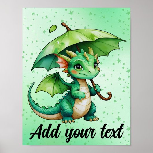 11x14 Pastell-Drachen-Wandkunst Poster (Vorne)