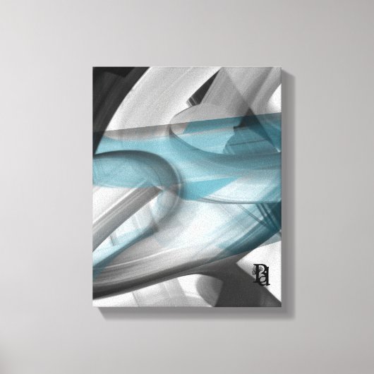 11x14" Trend Abstract Art Canvas Black White Blue Leinwanddruck (Vorderseite)