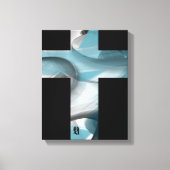 11x14" Trend Abstract Art Canvas Black White Blue Leinwanddruck (Vorderseite)
