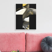 11x14" Trend Abstract Art Canvas Black White Gold Leinwanddruck (Insitu (Wohnzimmer))