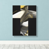 11x14" Trend Abstract Art Canvas Black White Gold Leinwanddruck (Insitu (Holzboden))
