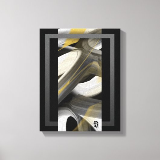 11x14" Trend Abstract Art Canvas Black White Gold Leinwanddruck (Vorderseite)