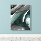 11x14" Trend Abstract Art Canvas Black White Green Leinwanddruck (Insitu (Holzboden))
