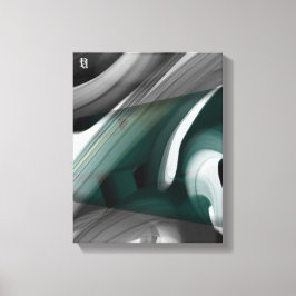 11x14" Trend Abstract Art Canvas Black White Green Leinwanddruck