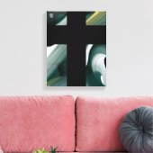 11x14" Trend Abstract Art Canvas Black White Green Leinwanddruck (Insitu (Wohnzimmer))