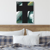 11x14" Trend Abstract Art Canvas Black White Green Leinwanddruck (Insitu (Schlafzimmer))