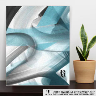 11x14" Trend Abstrakt Art Leinwand Schwarz-weiß Bl