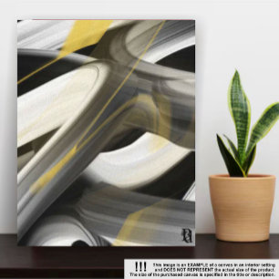 11x14" Trend Abstrakt Art Leinwand Schwarz-weiß Go