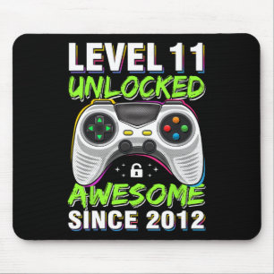 11yr Bday Son Boy Funny Gamer 11th 11 Year Old Bir Mousepad