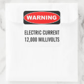 12000 MV-Warnaufkleber Quadratischer Aufkleber (Tasche)