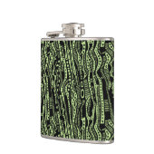 12015 - Black on Light Green b8da89 Flachmann (Links)